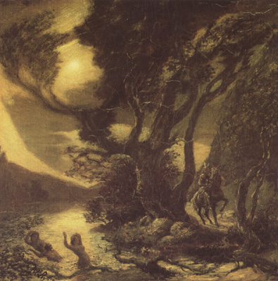 Albert Pinkham Ryder Siegfried and the Rhine Maidens (mk19)